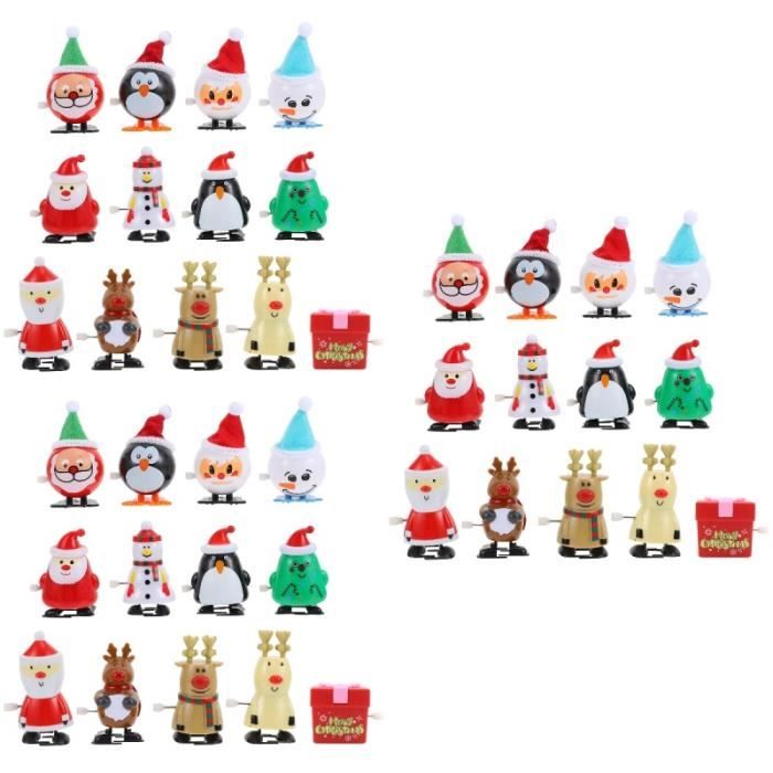 Ourdort 12 Jouets à Remonter De Noël – Père Noël, Renne, Bonhomme De Neige, Pingouin – Marche Et Gesticule, Cadeau Festif