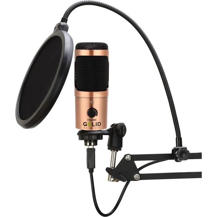 Microphone USB - GELID SOLUTIONS - Voce - Noir - USB rechargeable - Kit accessoires streaming