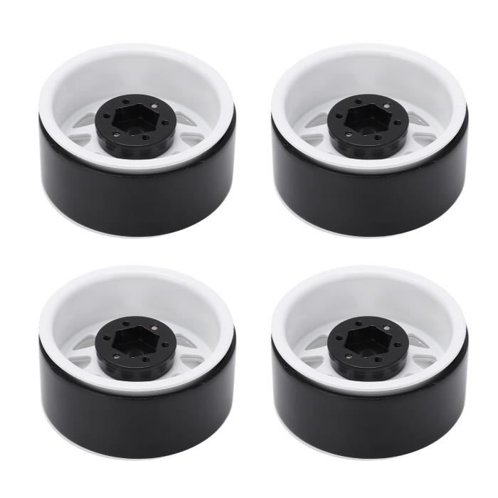 Jantes Beadlock INJORA 1.9 - Lot De 4 Roues Métal 53mm Pour Crawler 1/10 TRX4, SCX10, 90046 - Blanc