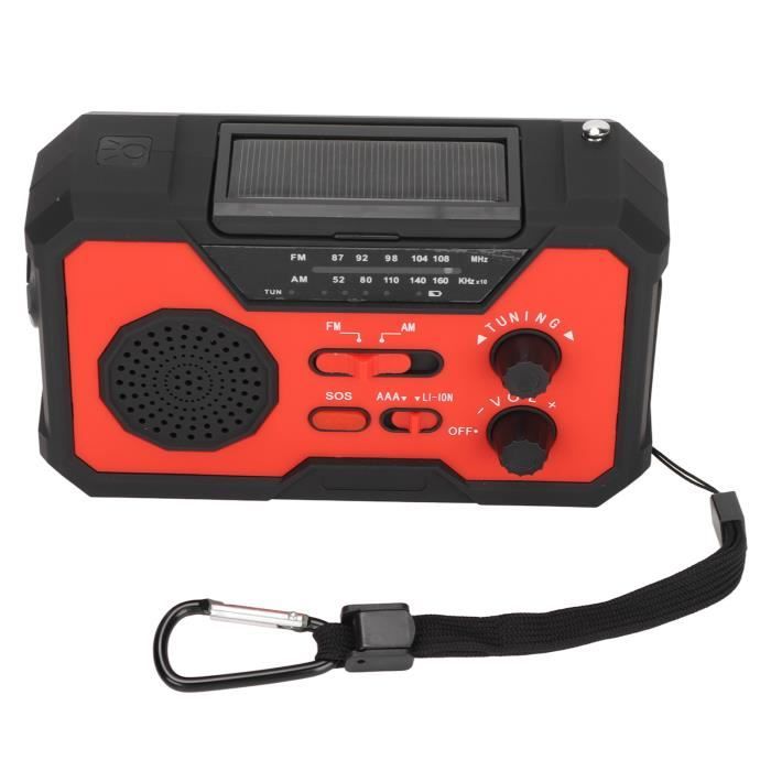 Radio Solaire D'Urgence Avec Manivelle - Lampe Torche Et Chargeur USB 2000mAh