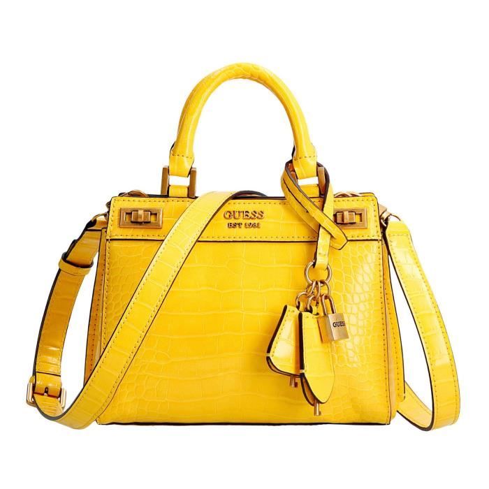 Katey Croc Mini Maimie Satchel Yellow Guess Femme Sacs Sacs et sacoches satchel 
