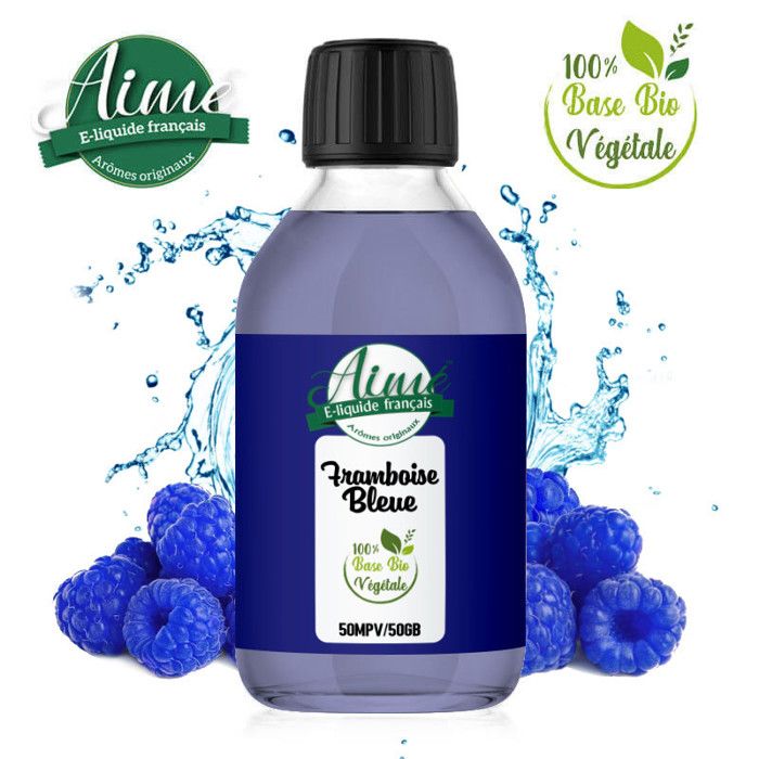 E-liquide Aimé bio Framboise Bleue 200 ml + 10 boosters de nicotine ...