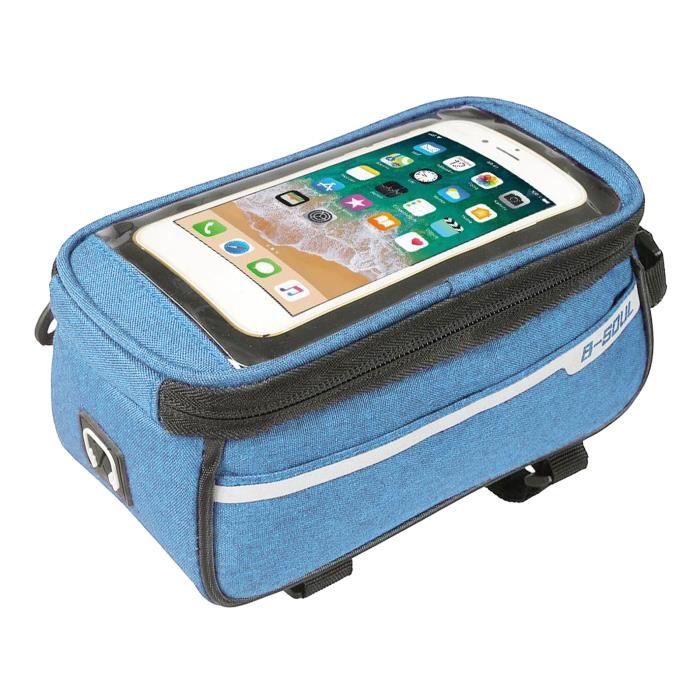 Sacoche pour cadre de vélo, support téléphone pour vélo, étanche - pochette pour cadre avant supérieure de vélo avec barre transversale - sacoches de cadre pour téléphone portable pour iPhone 12 11