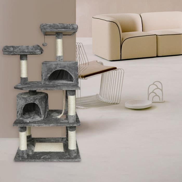 Meilleurs prix pour Arbre à chat robuste - HOMEWELL - Gris - 60*48*145cm