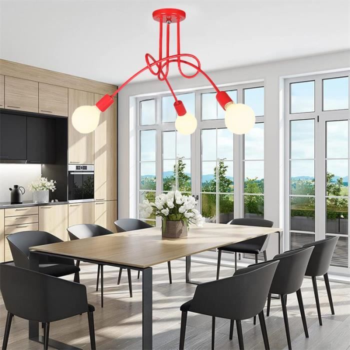 IDEGU Lustre Luminaire Industrielle en Fer Forge Lampe Plafonnier Retro Style Vintage pour Salon Chambre