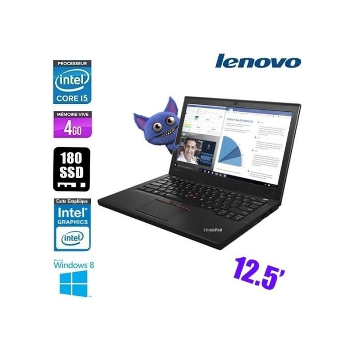 Ordinateur portable LENOVO THINKPAD X260 - Core i5 6300U - 125 - 4Go RAM - 180Go SSD - Windows 8.1 Pro - Lenovo