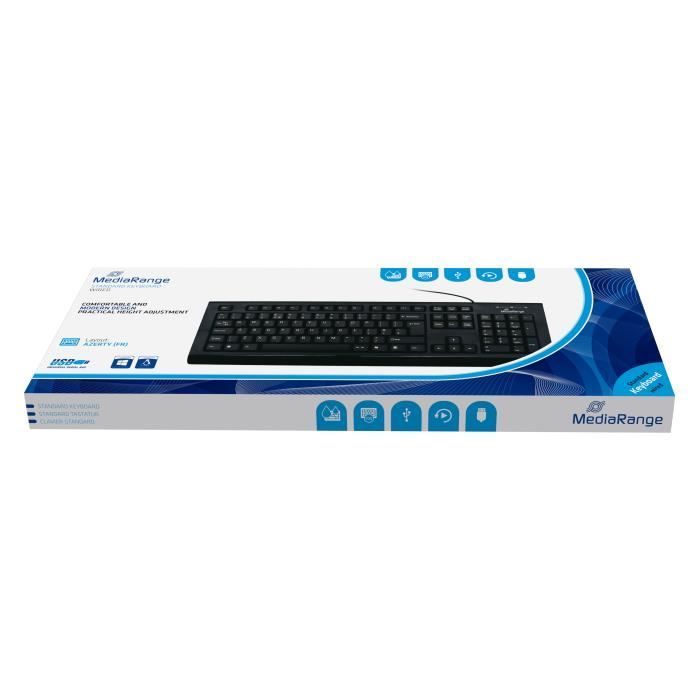 Clavier Filaire MediaRange MROS101-FR – AZERTY, Touches Ultraplates, Maison/Bureau - vue 6