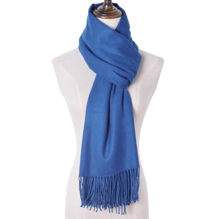 Echarpe Couleur Unie Etole 70 x 185CM Automne Hiver classique doux avec des glands dans des couleurs unies joyeuses