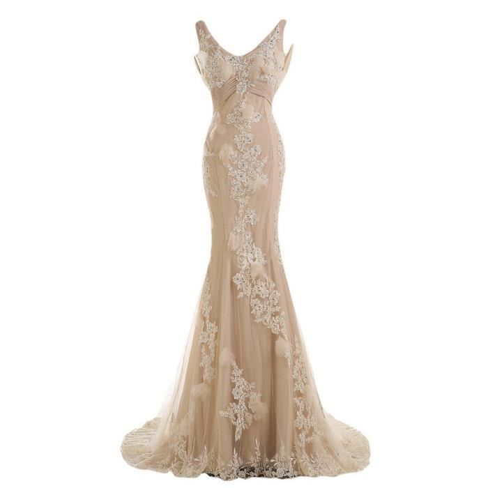 robe de soirée couleur champagne