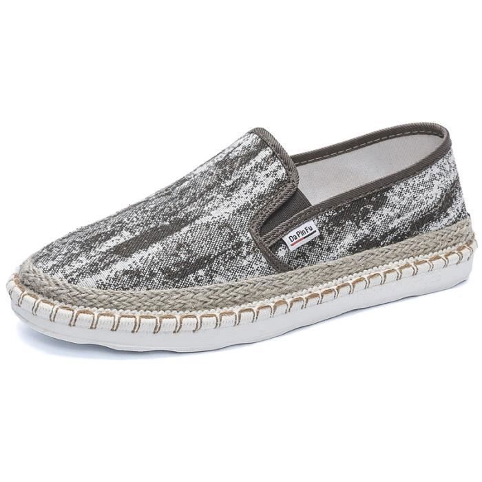 INSFITY Espadrille Homme en Toile Confortable Ete Respirante Fashion Casual A Enfiler - Marron