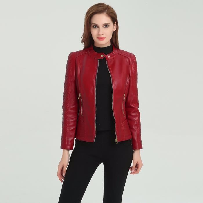 Veste En Cuir Automne Hiver Courtes Manteau De La Veste En Cuir Pour Femme Rouge Rouge Achat Vente Doudoune Soldes Sur Cdiscount Des Le 20 Janvier Cdiscount