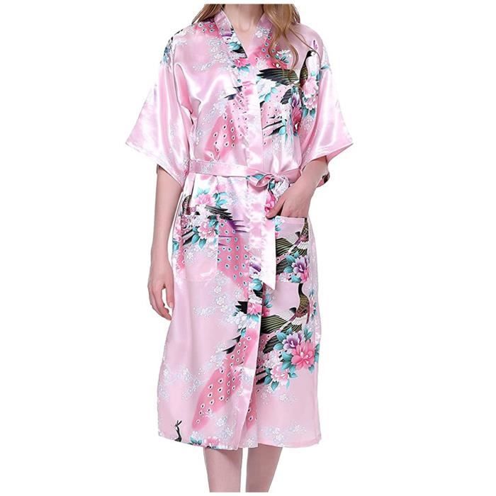 Déshabillé/peignoir Transparent Rose Framboise - Extra Long, Fin Et Fluide - Neuf Avec étiquettes