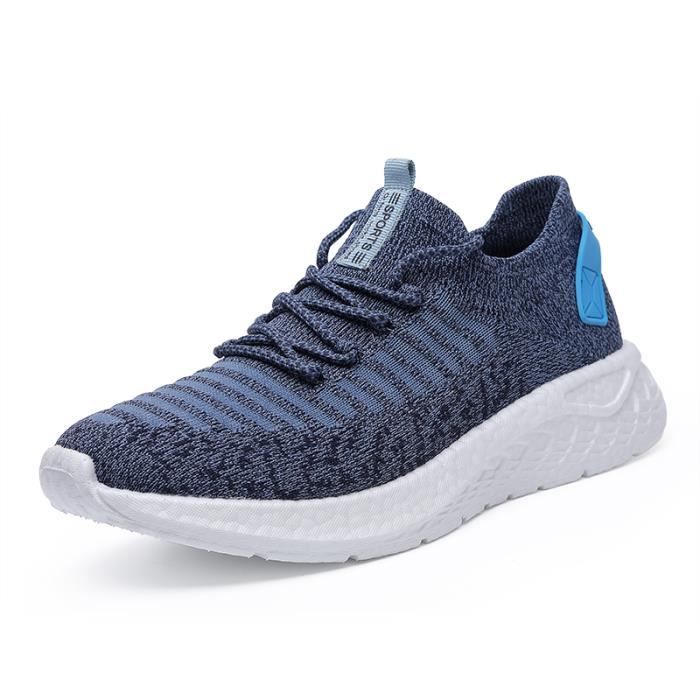 Chaussures Homme LEOSS ORIGINAL - Baskets En Cuir Sport Décontracté - Antidérapant, Résistant - Couleurs : Bleu Marine, Camel, Noir - Idéal Noël, Quotidien - 6