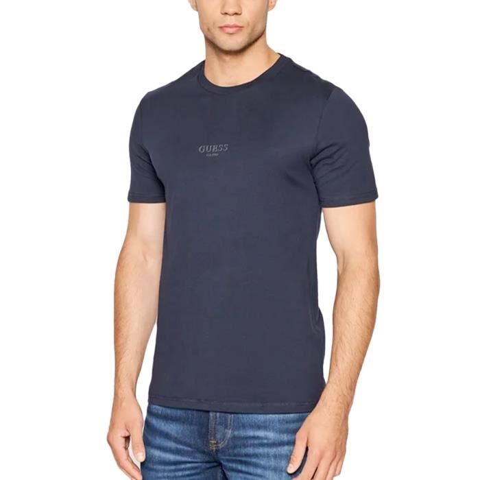 T shirt Guess Luxe & classic Bleu Homme