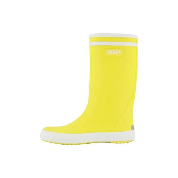 Bottes en caoutchouc jaunes Aigle taille 32 bon état des craquelures à