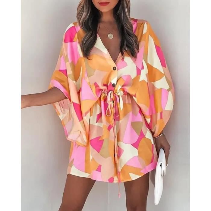 Robe En Tricot Femme - Col Roulé, Manches Longues, Imprimé - Style Décontracté Et Élégant