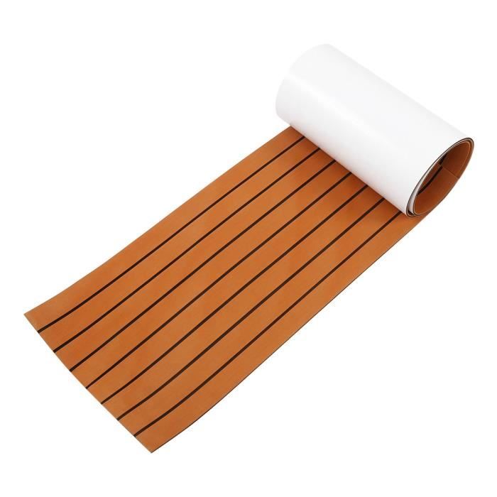 THINCAN Tapis De Sol Bateau En Mousse EVA - Autoadhésif, Antidérapant, Faux Teck, Pour Pont, Yacht, Piscine