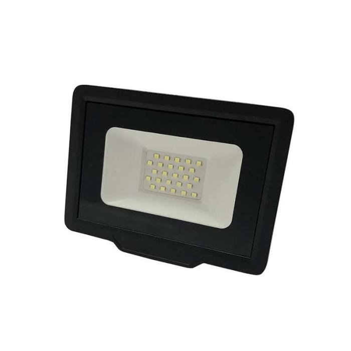 projecteur led noir 30w (200w) étanche ip65 2400lm - marque optonica - blanc chaud 2700k - fixation u incluse