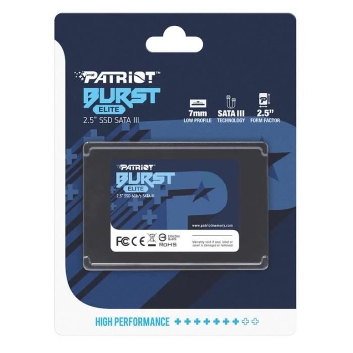 Patriot Memory Patriot Burst Elite SSD 240Go SATA III Disque Solide Interne 2.5`` - PBE240GS25SSDR