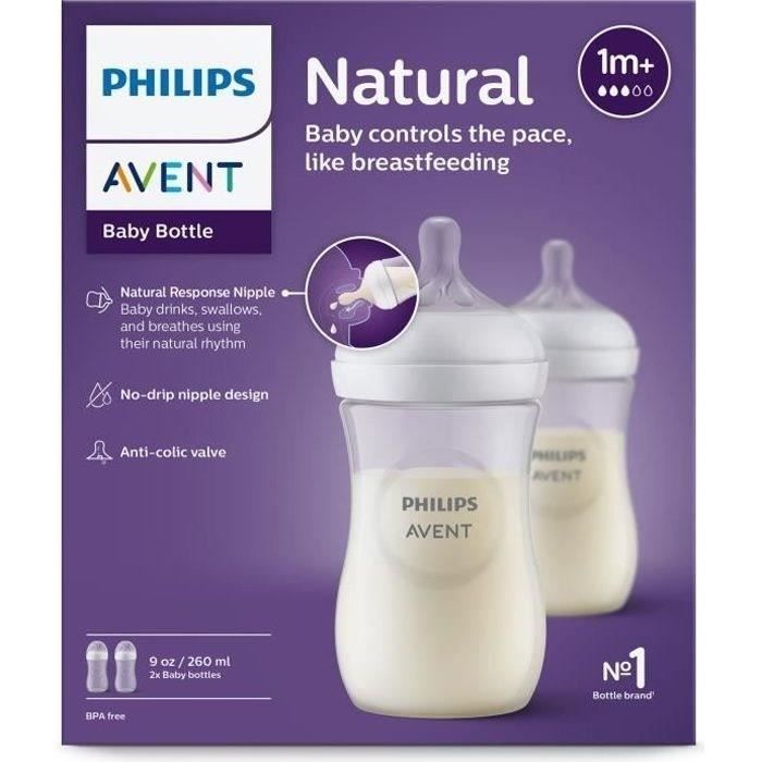 Biberons Verre Philips Avent Natural 240 ml lot de 3