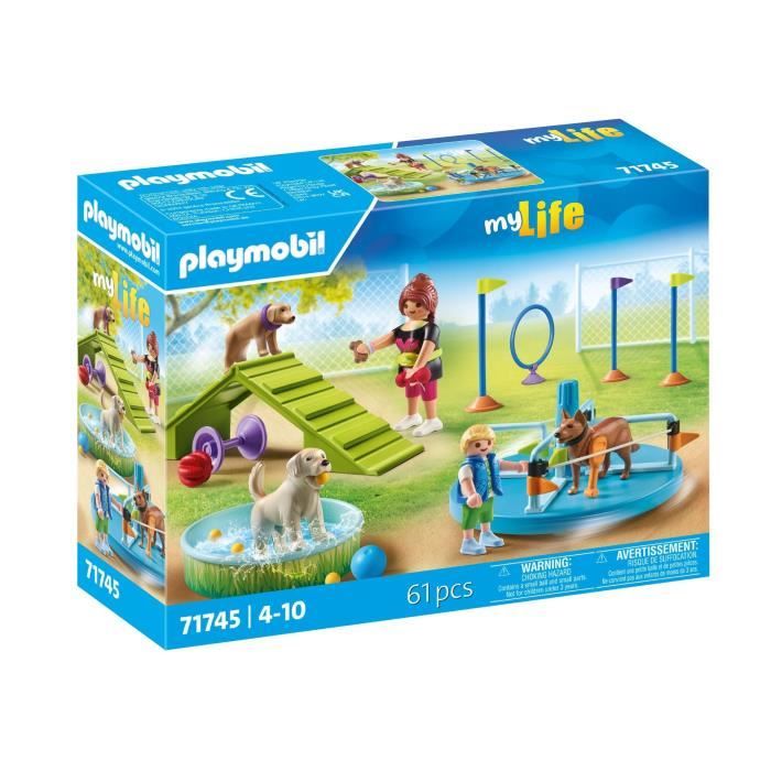 PLAYMOBIL 71745 Aire de jeux pour chiens enfant et éducatrice My Life 61 pièces Dès 4 ans