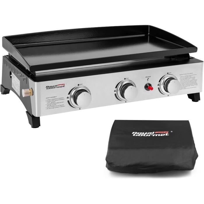 Plancha Gaz Livoo DOC277 | 7.5kW Acier Émaillé 61x38cm - Allumage Auto