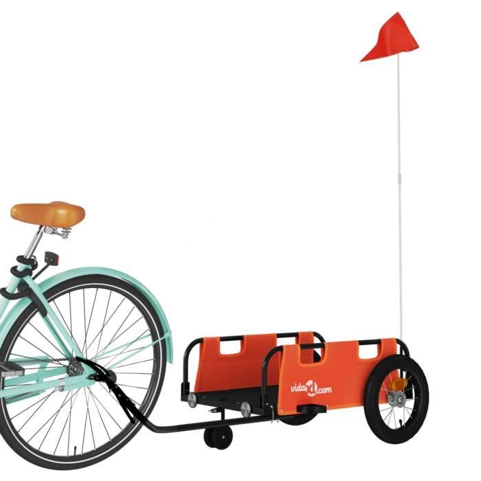 LEY Remorque de vélo orange tissu oxford et fer - Shipenophy - VOX18986