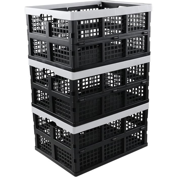 6 Cagettes Plastique Pliables - Rangement Couleur Macaron Pour Tiroirs, Bureau, Cuisine