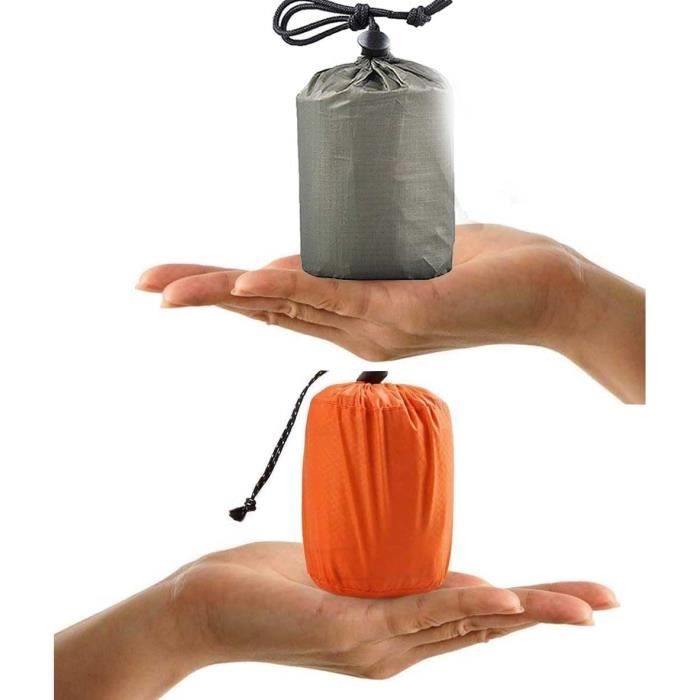 2 Sacs De Couchage De Survie – Imperméable, Léger, Réutilisable – Couverture D’Urgence Pour Camping, Randonnée – Orange