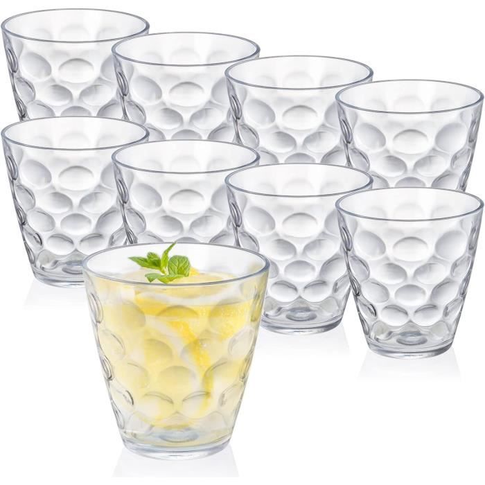 Lot De 4 Verres Goblets En Polycarbonate 9 Oz (26cl) - Incassables, Canelés, Lave-Vaisselle