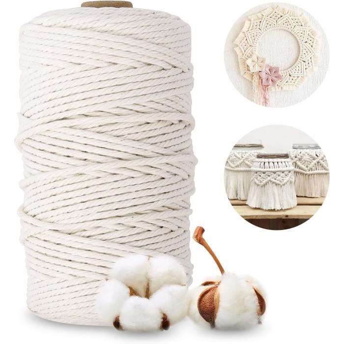 Cuerda De Macramé De 3 Mm X 328 Yardas (984 Pies), Cuerda De Macramé De Algodón Natural, 3