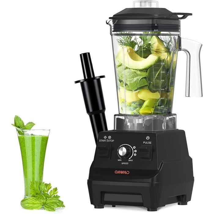 OMMO Blender Mixeur 1,8L, 1400W Blender Haute Vitesse, Fonction Pulse