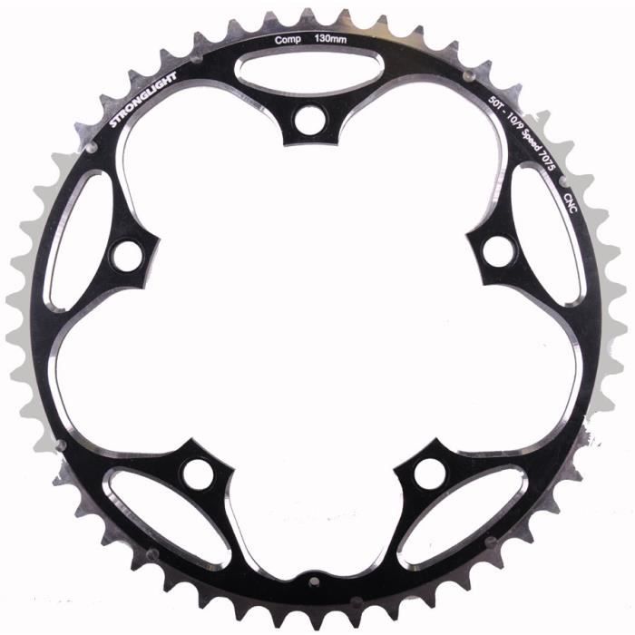 Plateau vélo - 52 dents - diamètre 130 mm - couleur noir