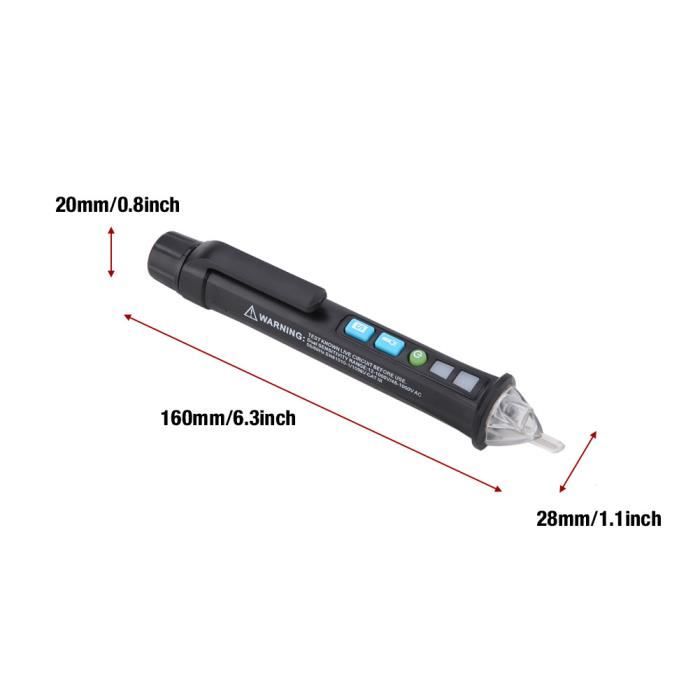 Testeur De Tension Sans Contact Mestek – Double échelle 12-1000V/48-1000V | Détection NCV, Lampe De Poche, Alarme Sonore Et Lumineuse