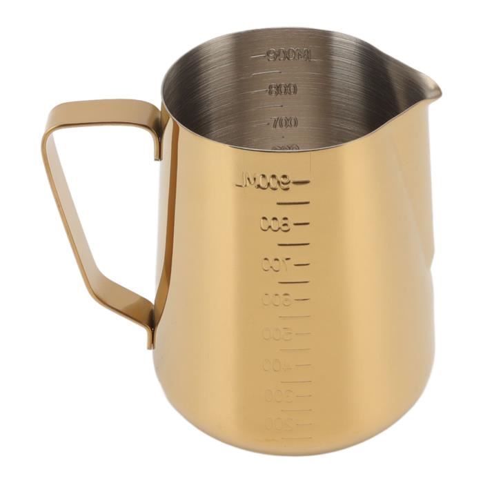 Pichet à Mousser Le Lait En Inox 600 Ml – Pour Latte, Cappuccino, Bec Verseur Précis, Poignée Anti-brûlure