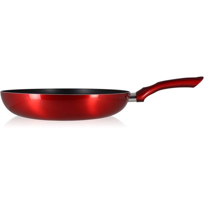 Poêle - MENASTYL - 32 cm - Aluminium - Cerise - Compatible induction