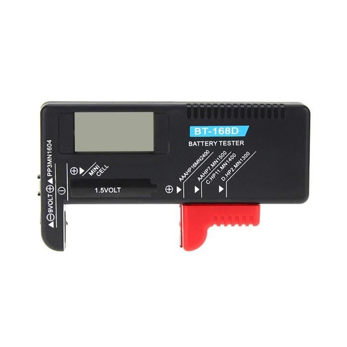 Testeur de batterie Digital LED Screen Testeur de batterie pour 9V 1.5V AA AA AA Battery Bouton Bouton Batterie