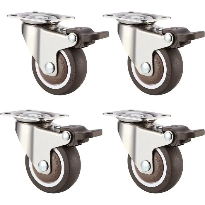 Lot De 4 Roulettes Gonflables 215mm - Charge 500kg, Pivotantes Et Directionnelles, Pour Chariots Et Matériel Lourd