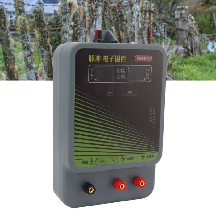 Électrificateur De Clôture 12V - Portée 10 Km - Puissance 1.5J - Écran LCD - Pour Animaux (Chevaux, Vaches, Sangliers...)