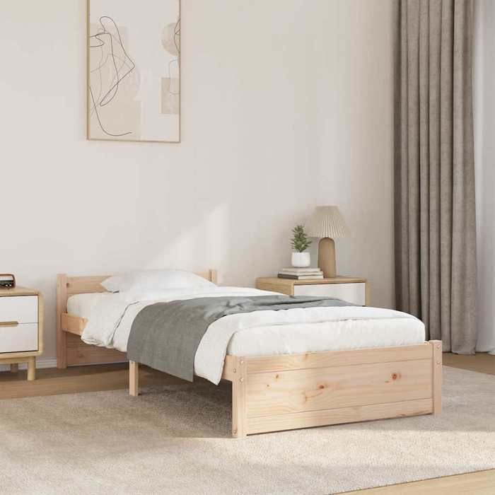 vidaXL Cadre de lit sans matelas bois massif 90x200 cm 815029