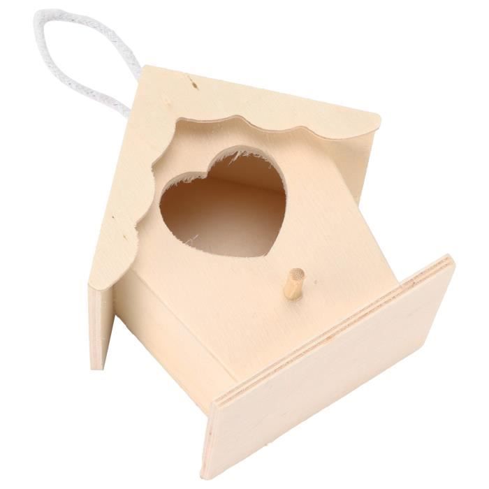 Nichoir Suspendu En Bois Artemio - Dimensions 10x8,5x13 Cm, Naturel, Neuf