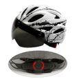 Casque de cyclisme casque vélo avec visière magnétique Casques adultes réglables pour sports plein air L blanc noir 1pc matériel-1