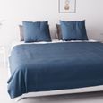 Jeté de lit Adèle bleu 240x220 cm - Bleu - Soleil d'Ocre-1