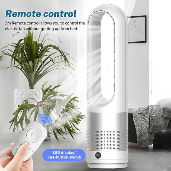 Ventilateur silencieux sans pales 18″ métal argenté – Oscillation 80°, télécommande, timer 8h, design sécurisé enfants & animaux - Bricolage Ventilateur silencieux sans pales 18″ métal argenté – Oscillation 80°, télécommande, timer 8h, design sécurisé enfants & animaux - Bricolage