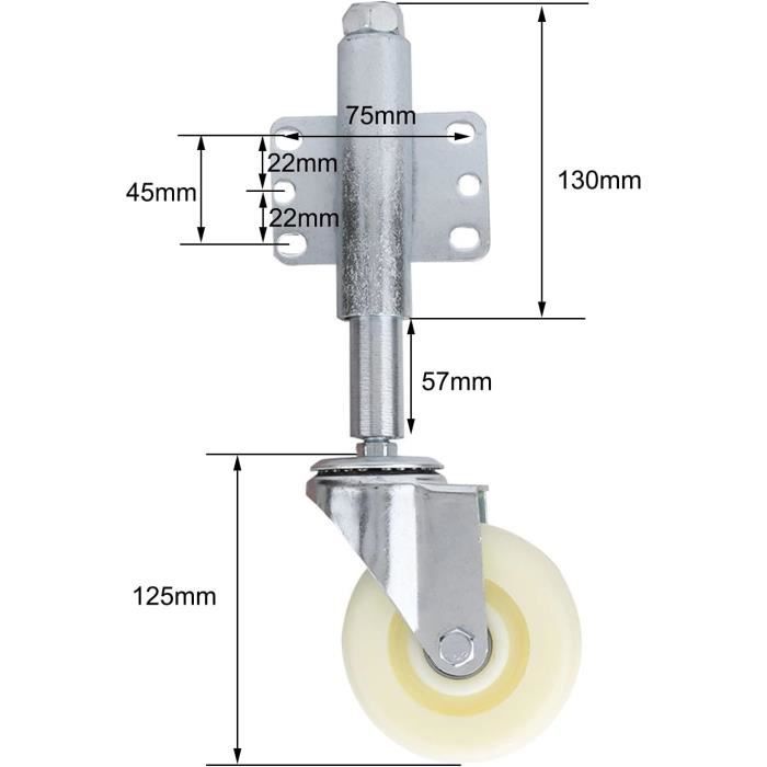 Roues de portail à ressort robustes de 3 pouces – roulettes Roues de portail à ressort robustes de 3 pouces – roulettes