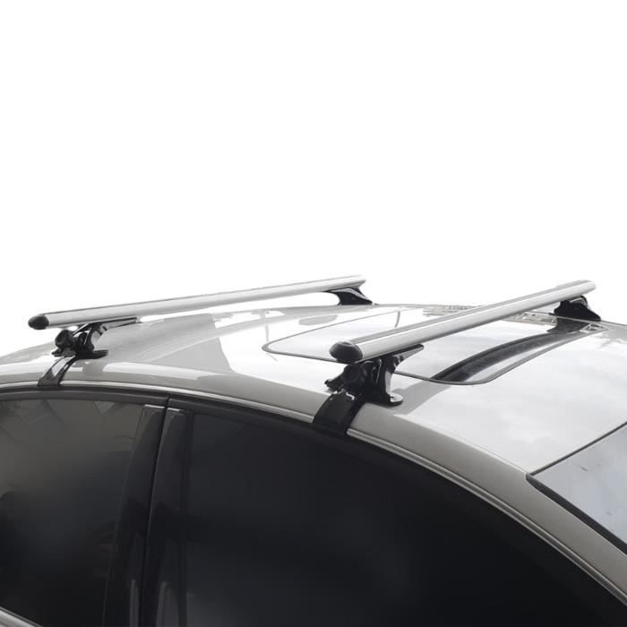 Menabo Barres de Toit Transversales Compatible avec Renault Clio 4 2012-2019 Alu Noir