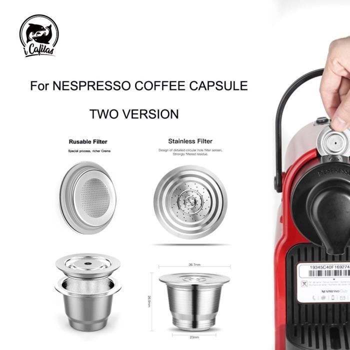 Petit déjeuner - Café,ICafilas capsules de café réutilisables, filtres pour  Nespresso, tasses et cuillères en - Type Nespresso #E - Cdiscount  Electroménager