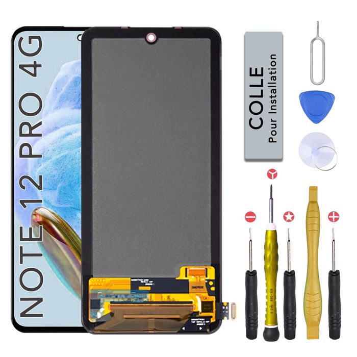 Écran LCD De Remplacement Pour Xiaomi Redmi Note 12 Pro 4G - Écran Tactile + Vitre - Compatible Modèles 2209116AG - Noir Avec Cadre - Kit De Réparation Inclus