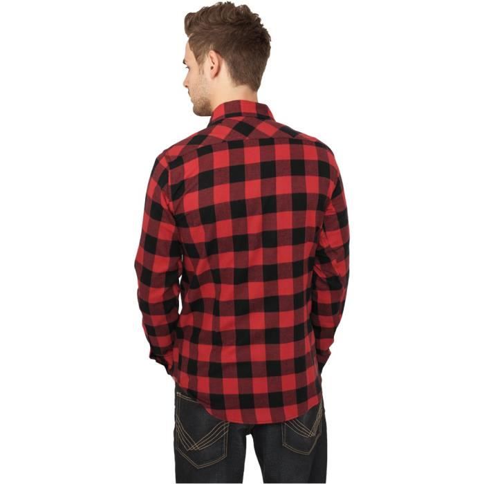 Chemise - Urban Classics - Check Over - Bleu foncé/rouge - 5XL - Manches longues Bleu foncé