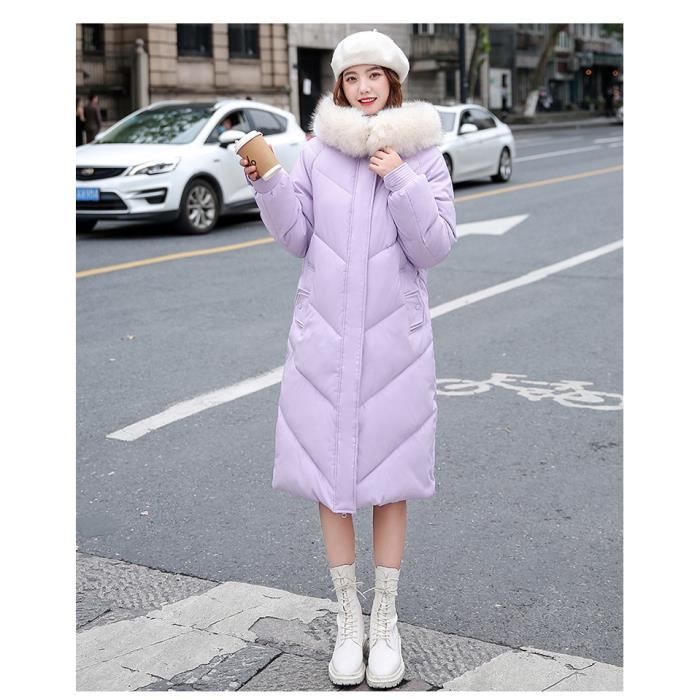 MANTEAU Femme Hiver Manche Longue Garder au chaud Coton Coupe slim Violet GOGOQ Violet Cdiscount Pret a Porter